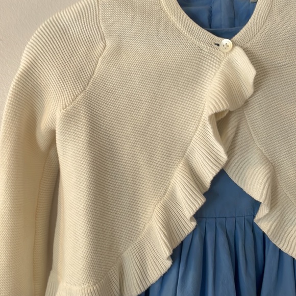 Tea Cream knit cardigan with ruffle detail - Picture 2 of 4